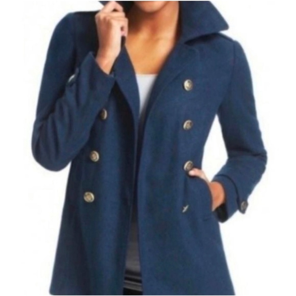 CAbi blue pea coat Size S